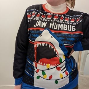 Jaw Humbug Shark Christmas Sweater